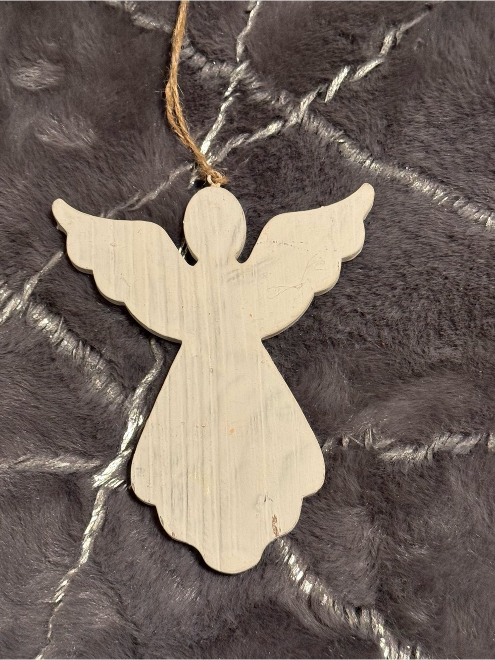 White Wooden Angel Ornament Rustic Christmas Decor Crafting